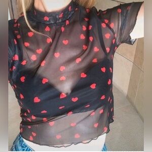 Shein hearts cropped top. Size XS.